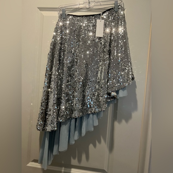 Sandy Liang silver sequins double layered skirt - Picture 3 of 5